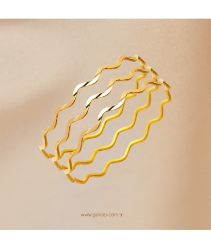 3 Adet Zikzaklı Altın Ajda Bilezik 22 Ayar (3*10) 30 Gr.