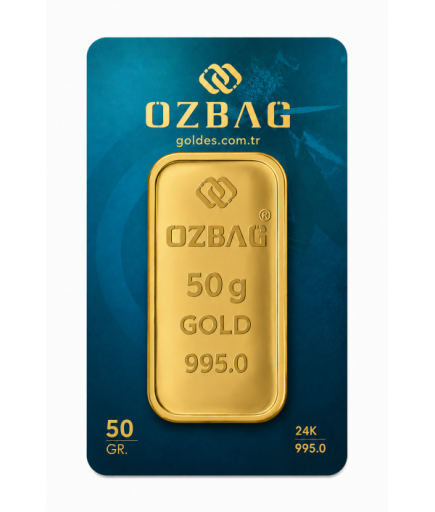 50 Gram 24 Ayar Külçe Altın